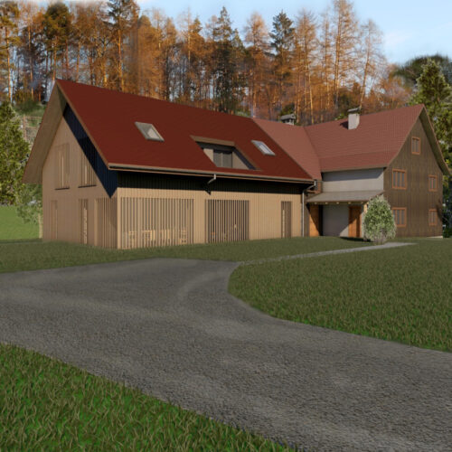 Rendering Holzbau EFH Zubau